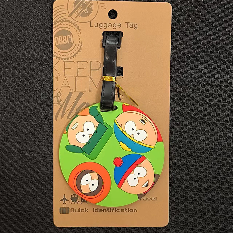 South Park ป้ายแท็กซิลิกาเจล ลายการ์ตูน แบบพกพา สําหรับติดกระเป๋าเดินทาง