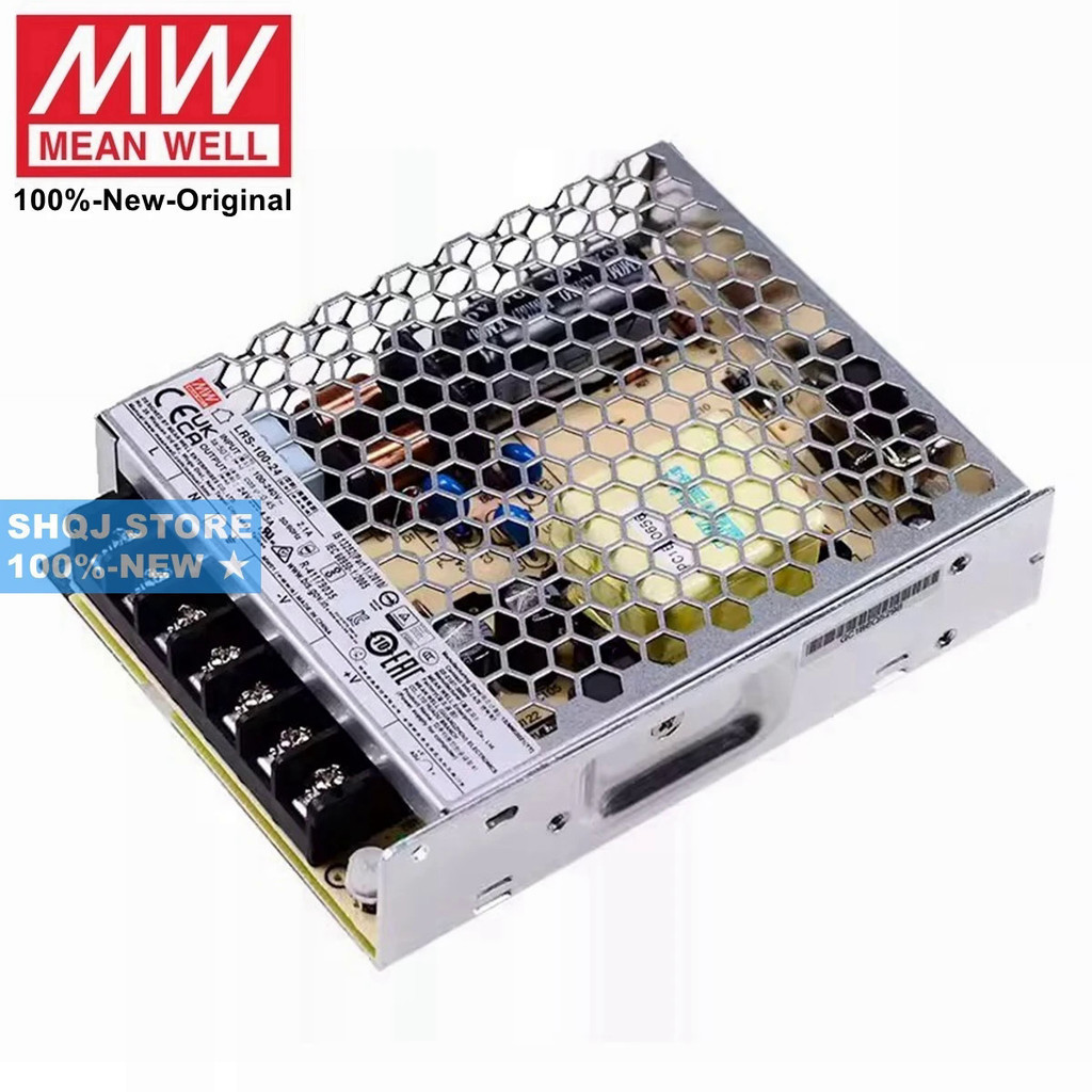 WELL LRS-100-24 MEAN 100%-ใหม่ LRS-100-12 LRS-100-5 LRS-100-36 LRS-100-48 LRS-100N2 100W 24V เอาต์พุ