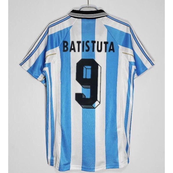 1998 Argentina Home away Retro Soccer Jersey BATISTUTA #9 เสื้อฟุตบอล