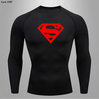 Marvel Superhero เสื ้ อยืดแขนยาวผู ้ ชายยิมการฝึกอบรมเสื ้ …