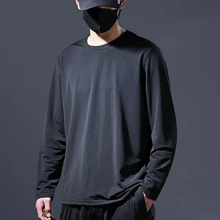 เสื้อยืดแขนยาวลําลอง ผ้าเรยอน แบบบาง ผ้าตาข่าย แฟชั่นทันสมัย สําหรับผู้ชาย ไซซ์ M - 5XL