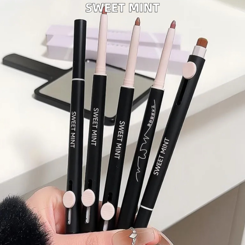 Sweet MINT Lip Liner Artist Lip Liner Double-Ended Lip Outline Long-Lasting Color Matte ลิปสติกปากกา