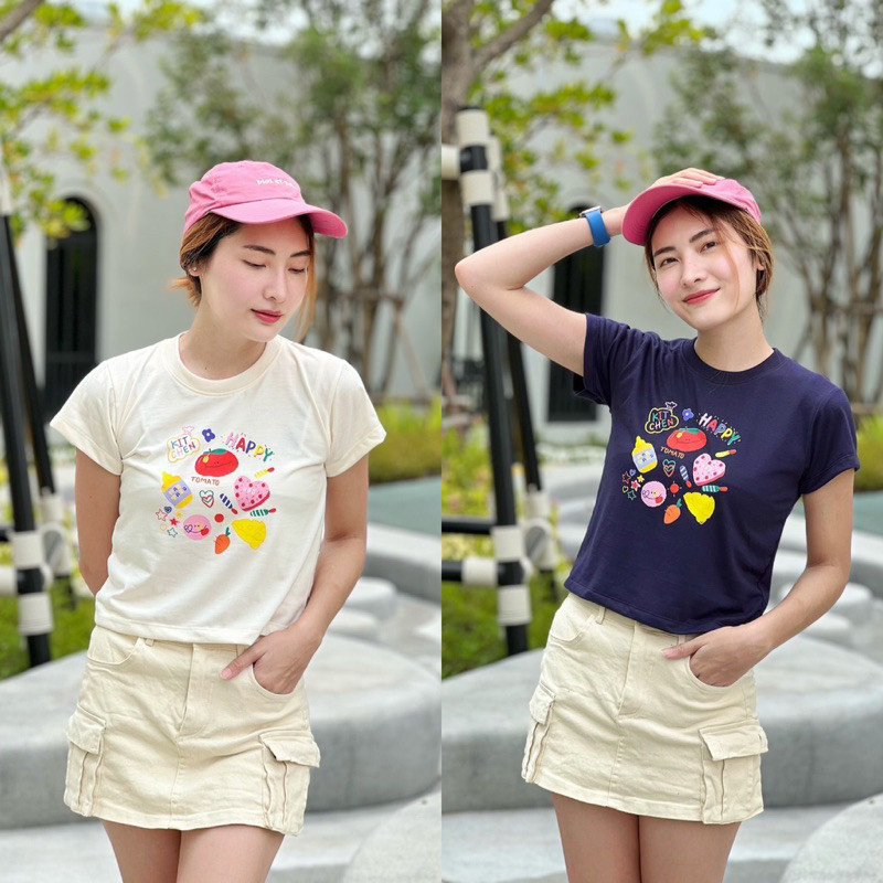 【NEW】 สลิมฟิต ป้าย Qotton Land ลายมะเขือเทศ🍅 S-5XL