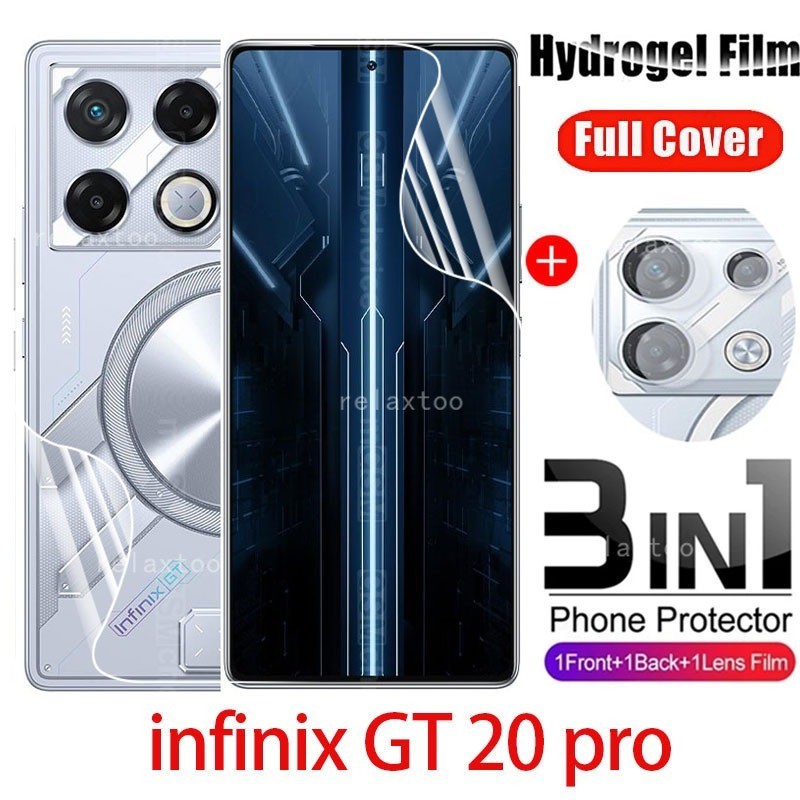 Infinix GT30 GT20 Pro 3IN1 ฝาครอบด้านหลังด้านหน้าปกป้องฟิล์มไฮโดรเจลสําหรับ Infinix GT 30 20 Pro GT3