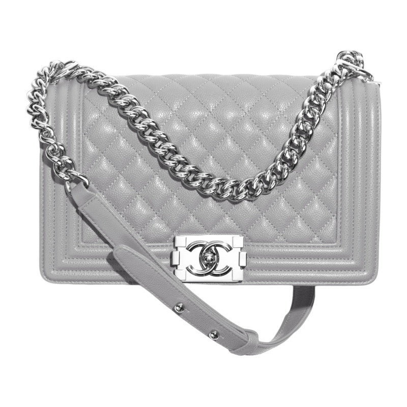Chanel/Chanel Women's Bag Borsa BOY Shiny Grained Calfskin Flap Single Shoulder Crossbody