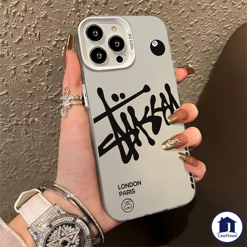 ตัวอักษรง่าย ๆ เคสเลนส์จิตที่เข้ากันได้สำหรับ iPhone 11 15 13 12 14 Pro Max 7 8 Plus XR X XS Max 15 14 Plus - รูปที่ 3