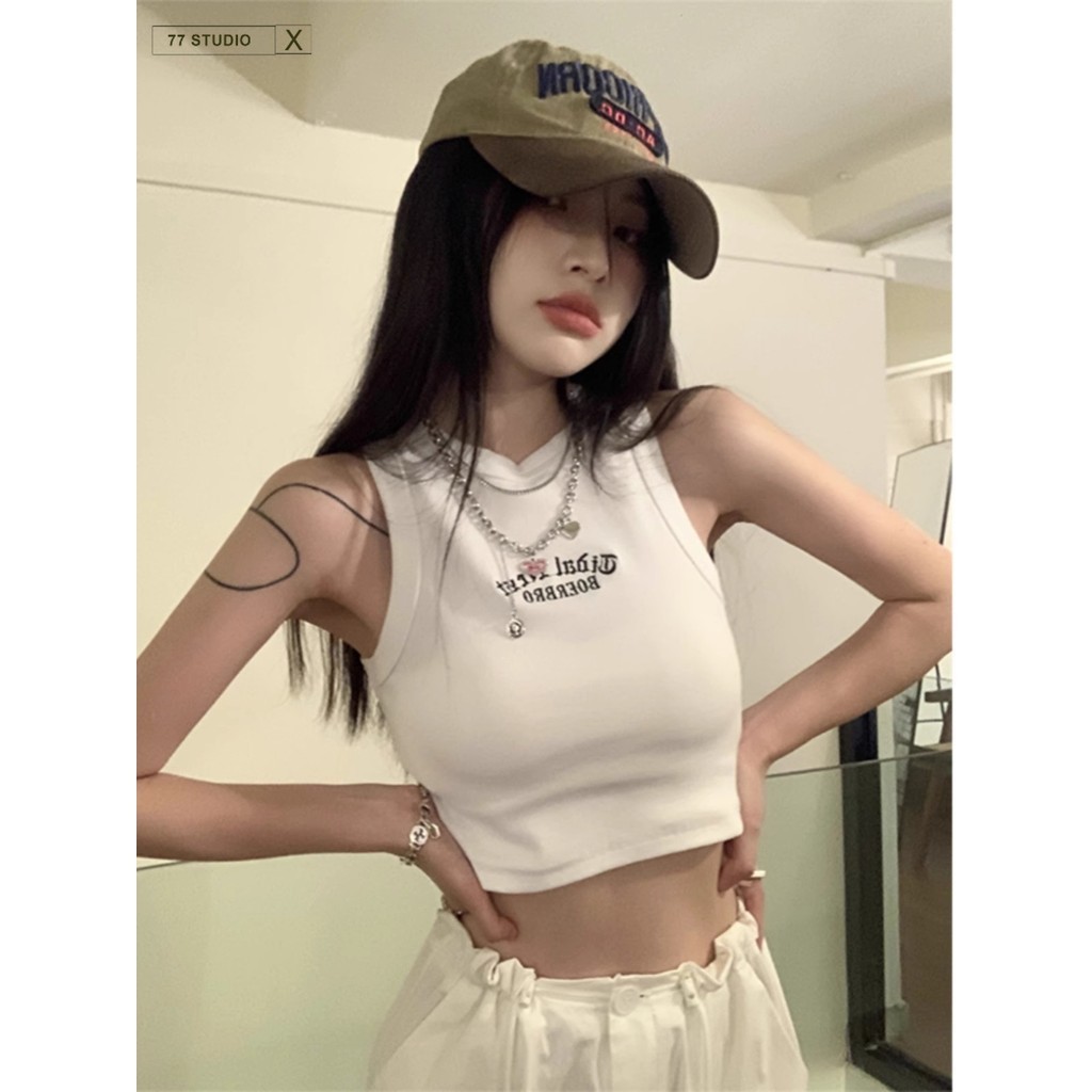 （พร้อมส่งจากกทม มาถึงใน 2วัน）100%Cotton  เสื้อกล้ามเอวลอย  ผ้าคัตคอน นิ่มใส่สบาย   เสื้อสายเดี่ยว เซ็กซี่น่ารัก