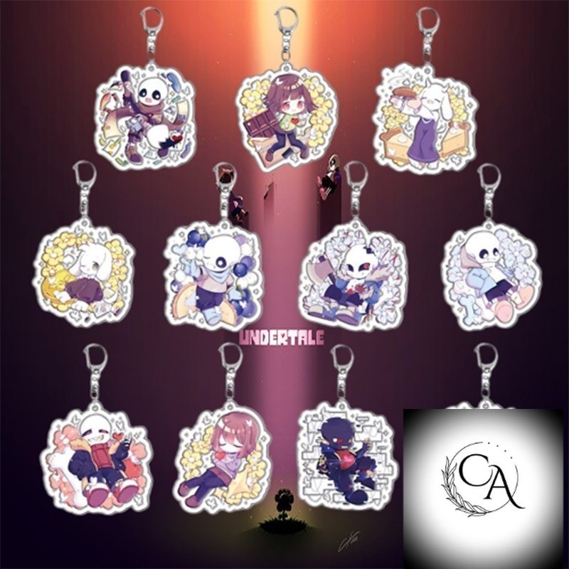 พวงกุญแจการ์ตูน Undertale Sans Flowey Papyrus Asriel