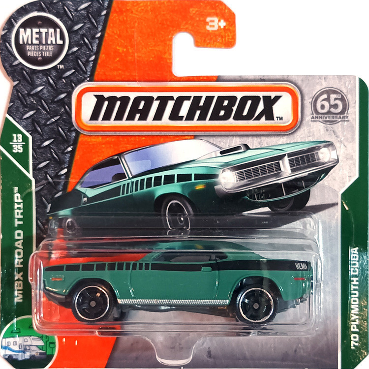 2018 เบอร ์ 019 US Version Short Card Matchbox Matchbox City Hero Car 70 Plymouth cuda