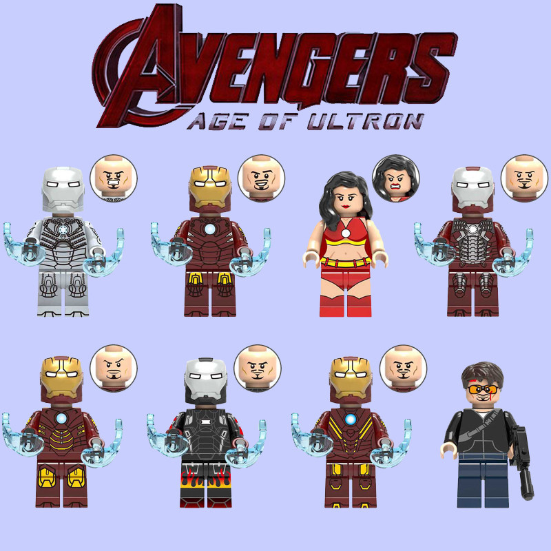 ใช ้ งานร ่ วมกับ Lego Marvel Avengers 4 Iron Man Tony ประกอบ Boy Minifigure Building Block ของเล ่ น X0199