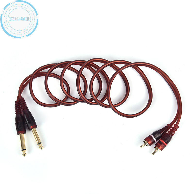 Xo94ol 1.5M สาย, Dual RCA Male to Dual 6.35 มม. 1/4 นิ้วชาย Mixer Audio Cable TH