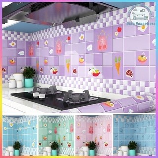 Sticker Dapur 60 x300 CM Wallpaper Dapur Wall Sticker  Anti Minyak Air Aluminium Foil Hiasan