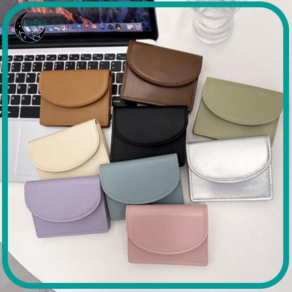 กระเป๋าใส่เหรียญ APPEAR, กระเป๋าสตางค์ผู้หญิงหนัง PU ขนาดเล็ก, กระเป๋าใส่บัตรสี Dopamine แบบพกพาความจุขนาดใหญ่หญิง