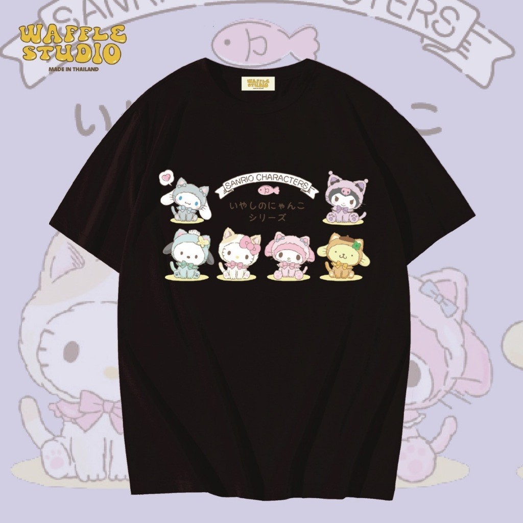 [  🔥 ] WS0035 เสื้อยืดโอเวอร์ไซส์ เสื้อยืดเกาหลี ผ้าคอตตอน100% เสื้อยืดการ์ตูน 100%cotton S-5XL