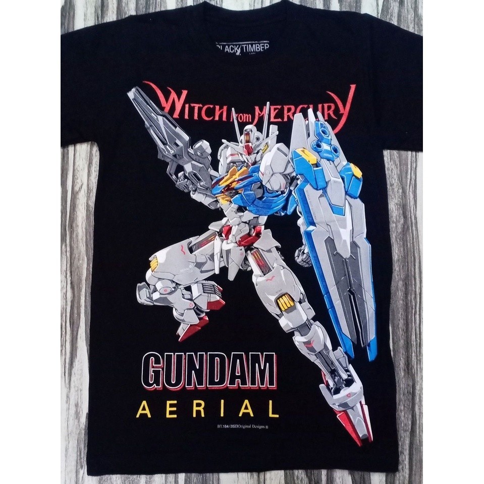 Bt184 GUNDAM TERIAL THE WITCH FROM MERCURY MOBILE SUITE JAPAN ANIME MECH COLLECTION เสื้อยืดผ้าฝ้ายสีดํา