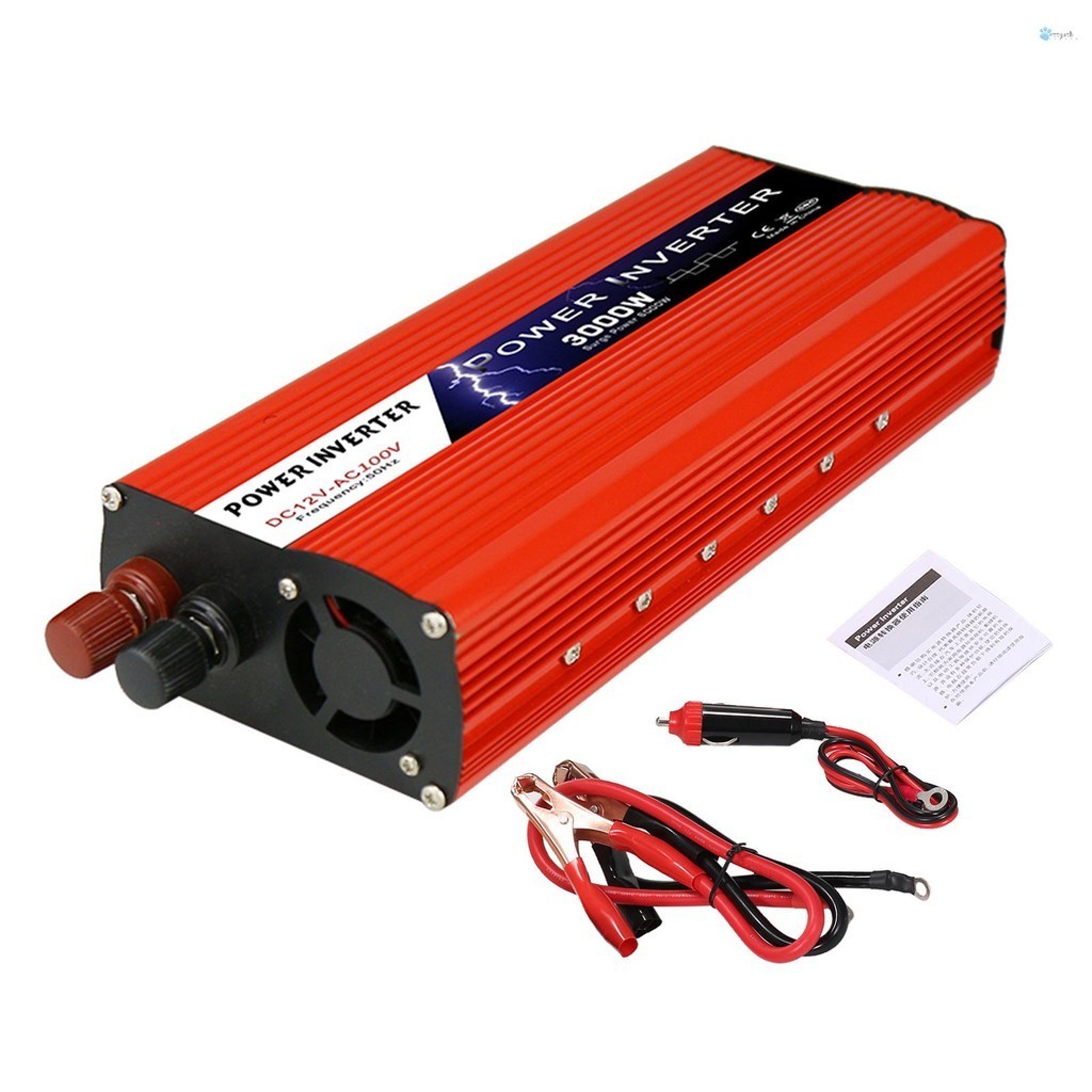อินเวอร ์ เตอร ์ พลังงานแสงอาทิตย ์ ดัดแปลง Sine Wave Power Inverter 1500W/3000W Solar Power Inverter DC 12V ถึง 100V-120V AC Power Inverter Dual USB Port