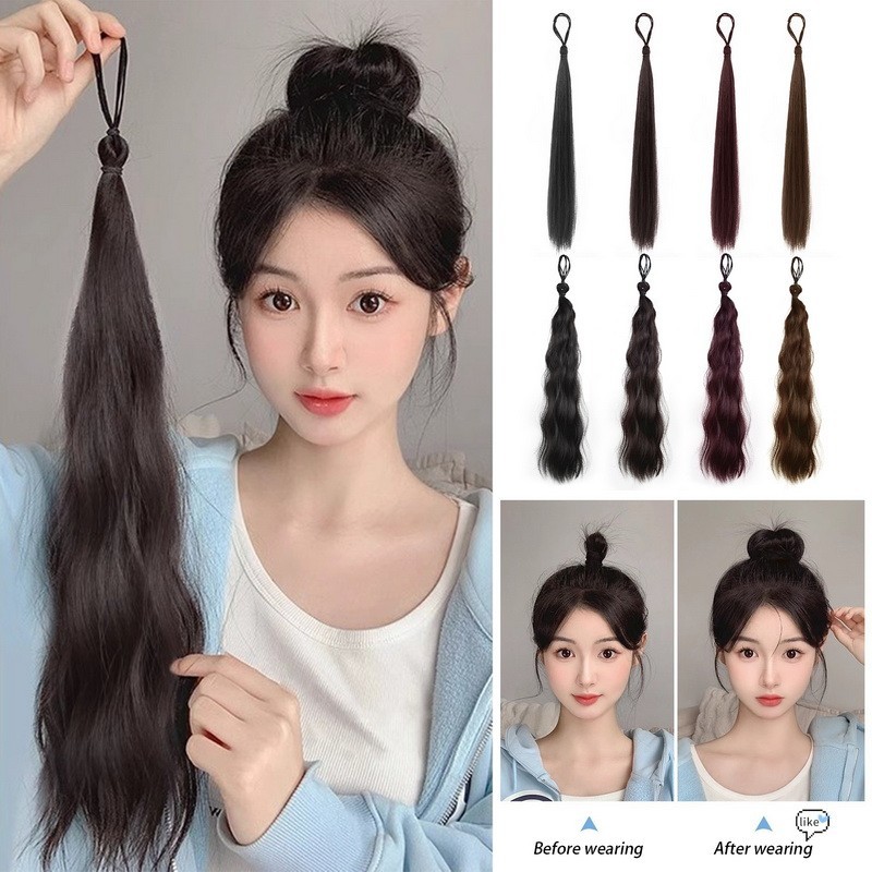 วิกผม curler Hairpin ผมหางม้าต่อผม Maru Zi Tou Tie Hairband ผู้หญิง Self Curling ผม Bundle วิกผมปุยอุปกรณ์เสริมผมขี้เกียจ