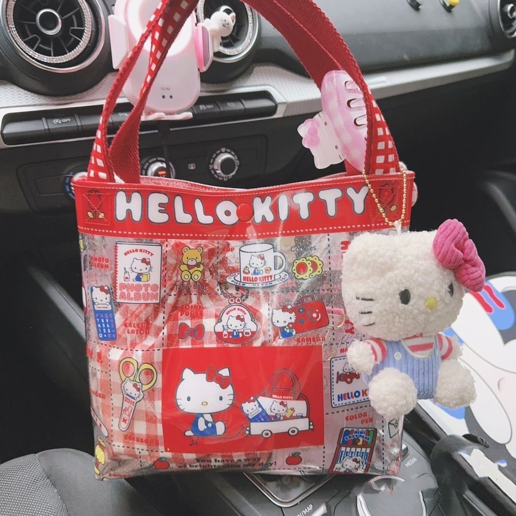 Hello kitty Tote Bag Gift Bag pvc โปร ่ งใสแบบพกพา Baby Mom Outing Student Book