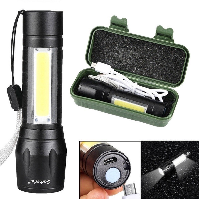 Twins Chip ไฟฉาย LED USB ชาร์จกันน้ํา