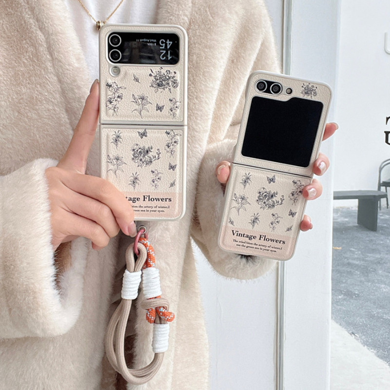 มือวาดทิวลิปพับกรณีโทรศัพท์ สำหรับ Samsung Galaxy Zflip รุ่น 3/4/5