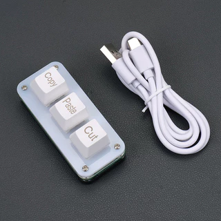 Rgb Mini Cut Copy Paste แป้นพิมพ์ 3 คีย์ USB Type-C สำหรับเกมมิ่ง