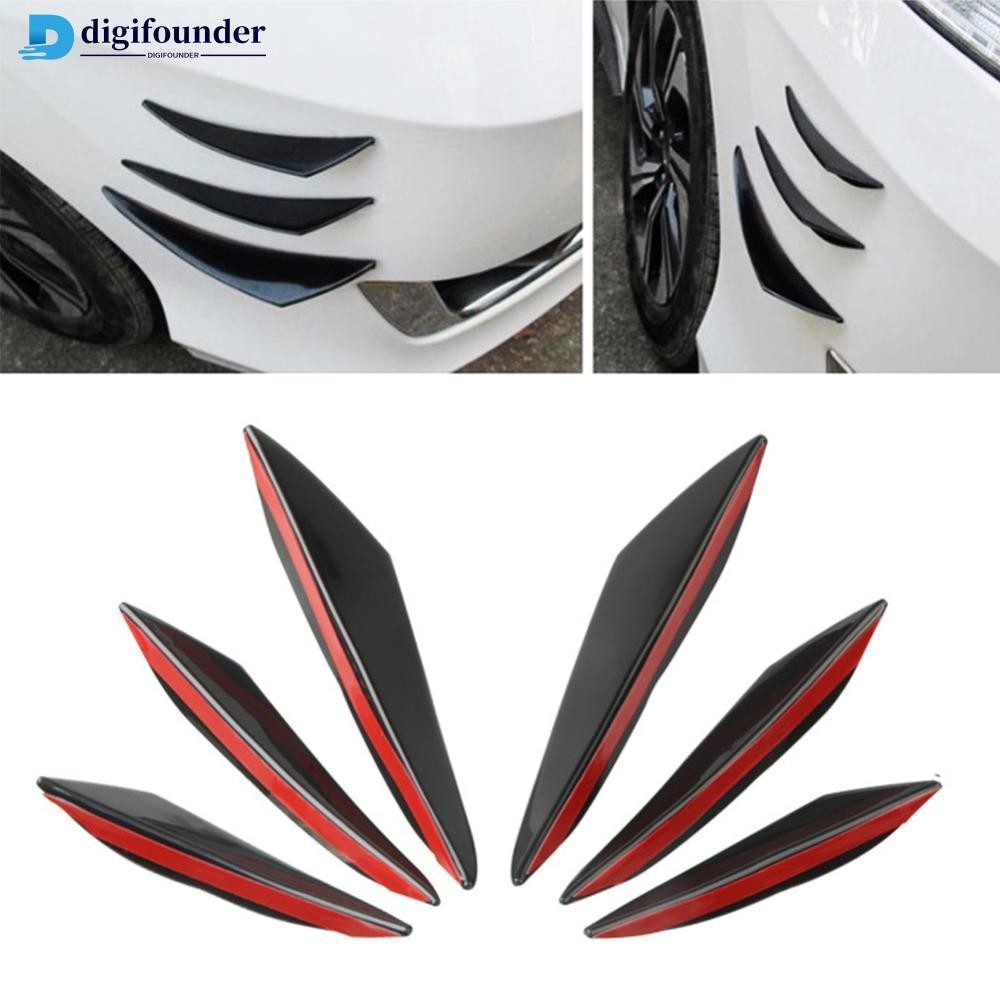 Digifounder 4/6 ชิ้นรถกันชนหน้า Lip ตกแต่ง Diffuser Shunt Fin Body สปอยเลอร์ Canard Universal Auto ดัดแปลง Canard ชิ้นส่วนภายนอก Q2V9