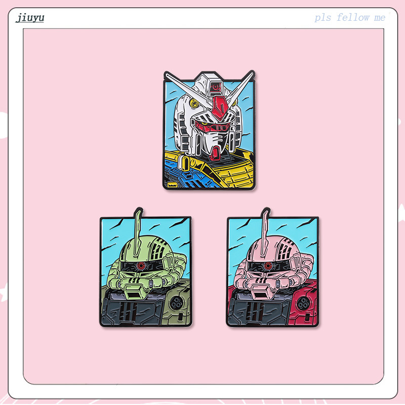 อะนิเมะ Gundam Pin การ์ตูน Gundam ป้ายโลหะเข็มกลัดเสื้อผ้ากระเป๋าเป้สะพายหลัง Lapel Pin แนวโน้มเข็มก