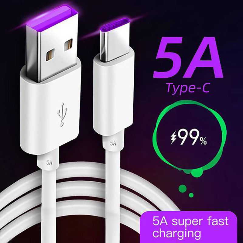 สายชาร์จเร็ว Type C สายชาร์จ 5A เครื่องชาร์จ TypeC ยาว 1/1.5/2 เมตร สายชาร์จเร็วสุด Type-C