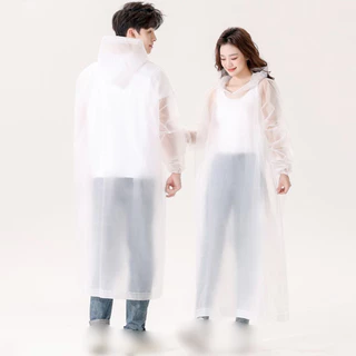 เสื้อกันฝนแบบชิ้นเดียวโปร่งใส Eva กันน้ำ น้ำหนักเบา มีฮู้ด เสื้อคลุมกันฝนหนาสำหรับกิจกรรมกลางแจ้ง พกพาสะดวก 🎇
