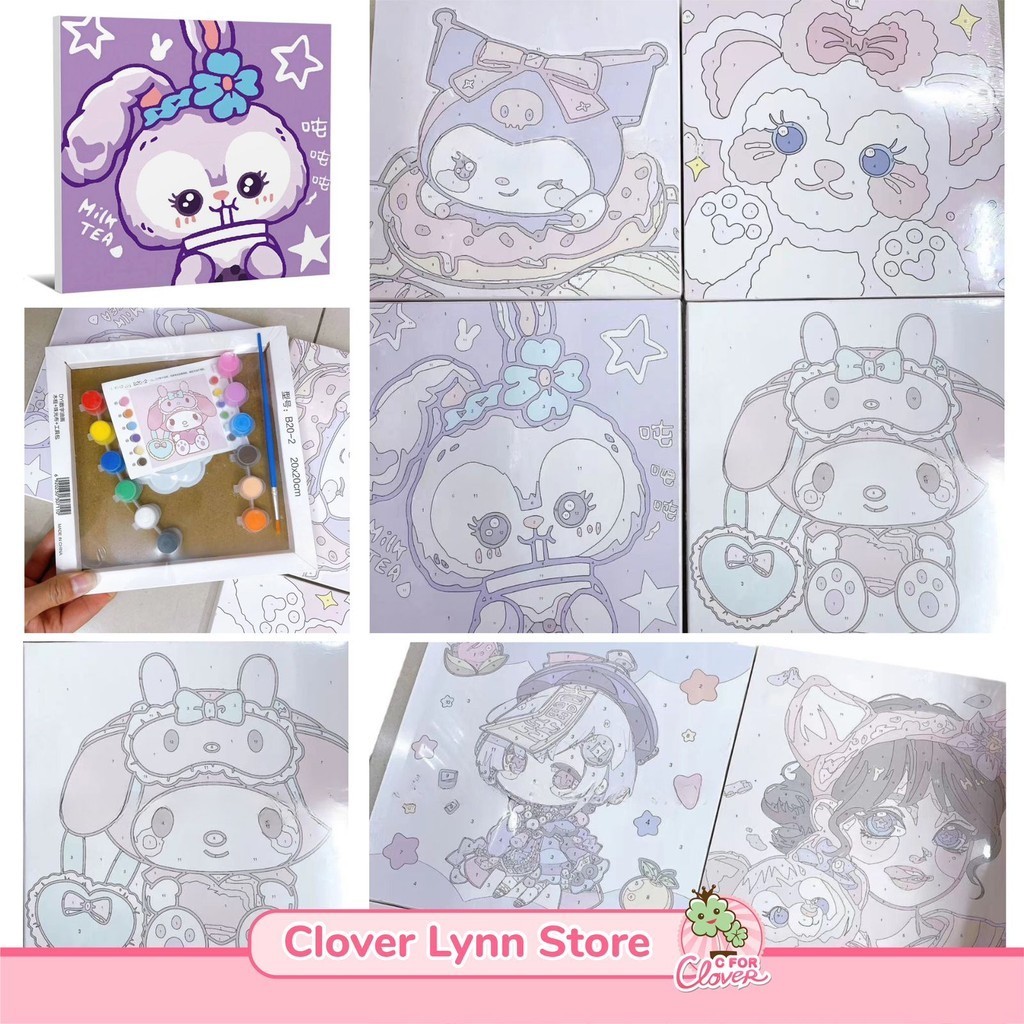 PAINT BY NUMBER CANVAS 20CM X 20CM ของเล่นระบายสีสร้างสรรค์