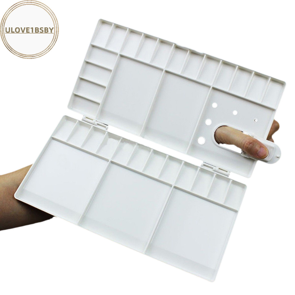 Ulove1bsby Art Paint Tray Artist Oil Watercolor Plastic Palette สีขาว 33 Grids L Size TH