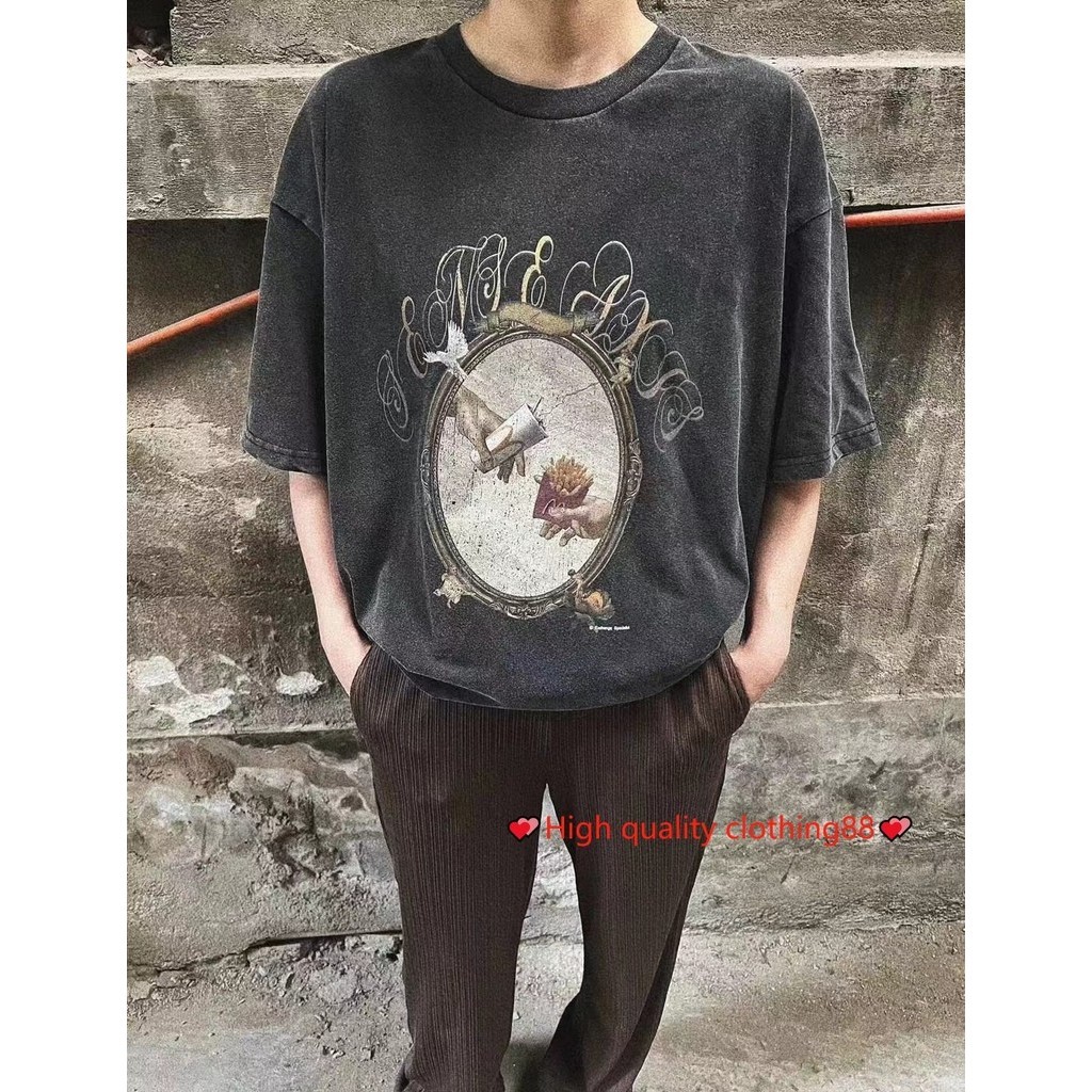 Sense Axis Genesis McDonald 's Exchange Art Washed Distressed เสื ้ อยืดแขนสั ้ น