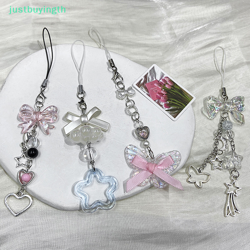 [JBTH] 1PC ลูกปัดน่ารัก Handmade Sweet Girl พวงกุญแจสําหรับกล้อง IP 11 Y2K Love Five Pointed Star โทรศัพท์ Ch จี้ [JB]