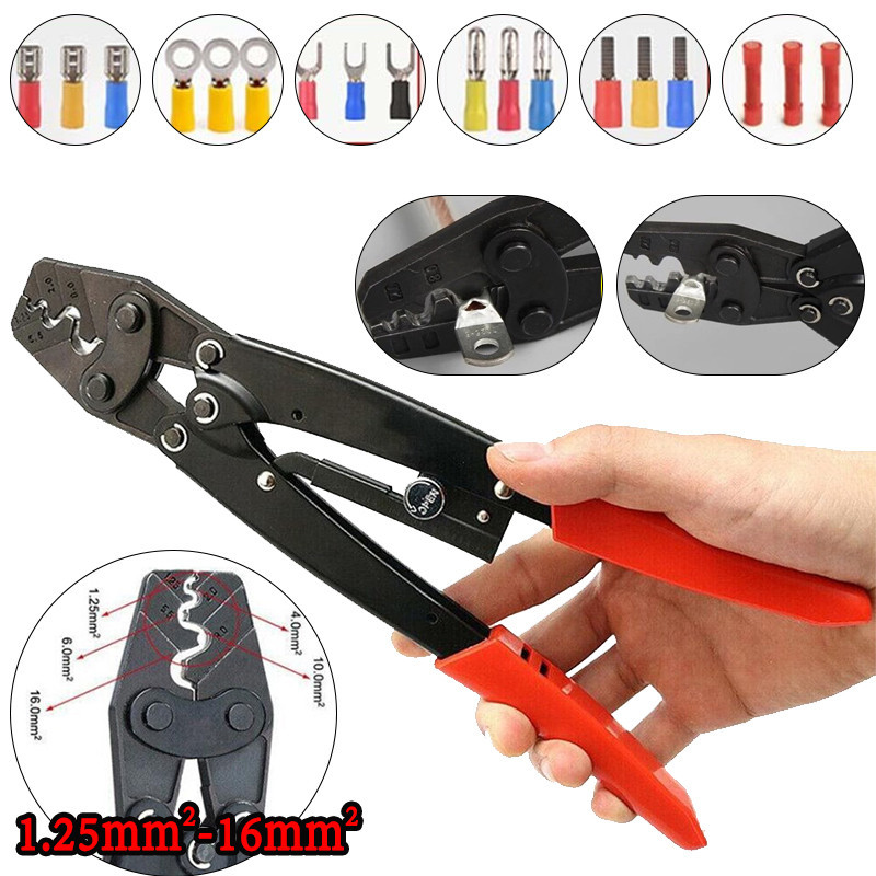 YK  HS-16 Crimper Plier เครื่องมือสำหรับขั้วต่อฉนวน AWG 22-6ขัด Jaw ความดันอุปกรณ์ควบคุม