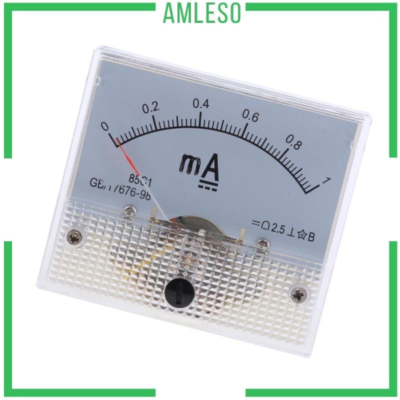 [ Amleso ] DC Analog Ammeter Panel AMP Current Meter Meter Meter 64x56x52mm ความแม ่ นยําสูงหลายช ่ วงวัดตัวเลือก