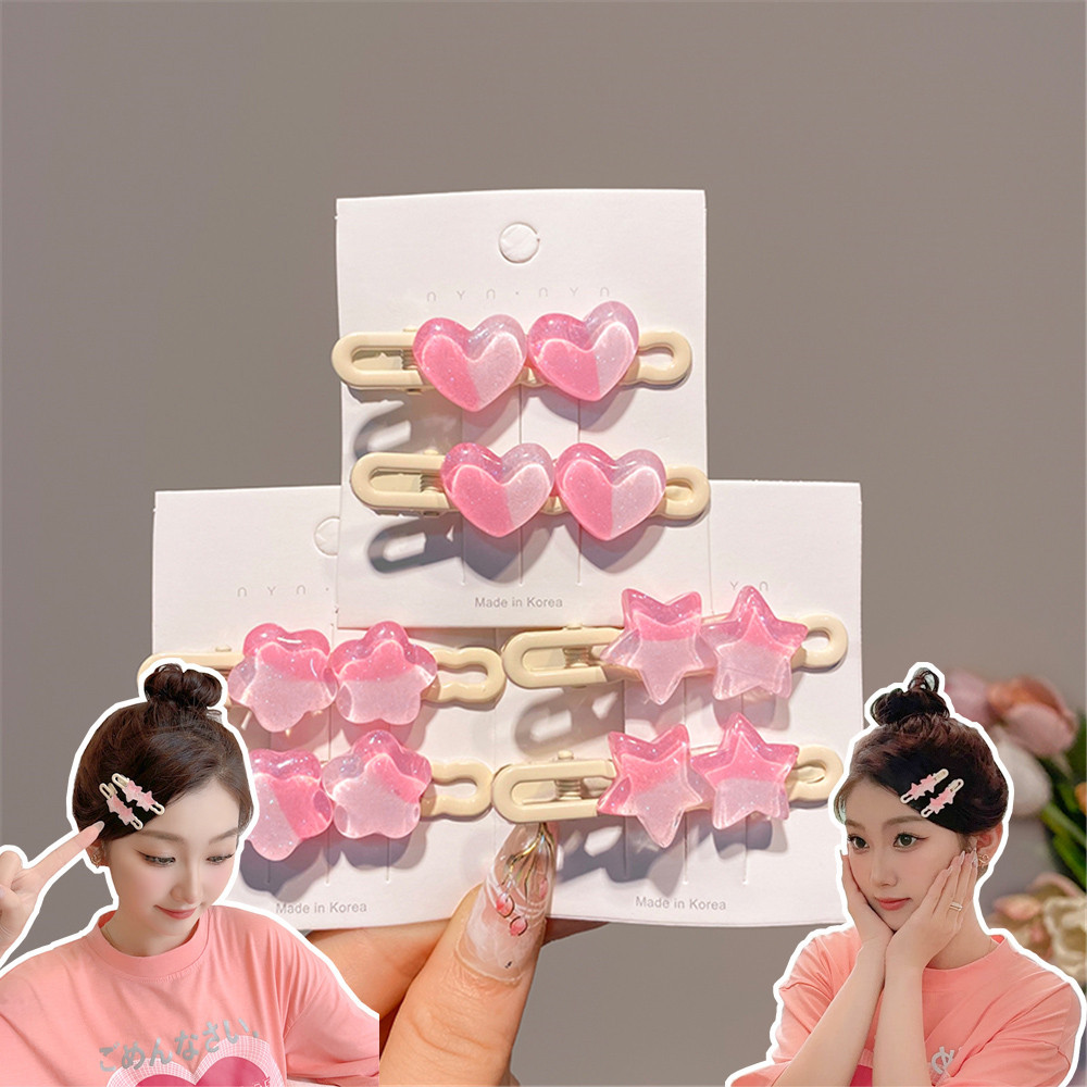 หวานสีชมพูดาวกิ๊บหน้าผากด้านเรียบคลิปน่ารักกิ๊บเด็กผมหัก ใบเรียกเก็บเงินเป็ด คลิป ชม. หูฟัง 1/2/3/4/6ชิ้น