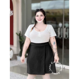 A013🍭🍡กระโปรง-กางเกง สาวอวบ เอว 30-44" สะโพก : 38-50" ผ้าวูลเวฟนุ่มยืด ใส่สบาย สีสันสดใส