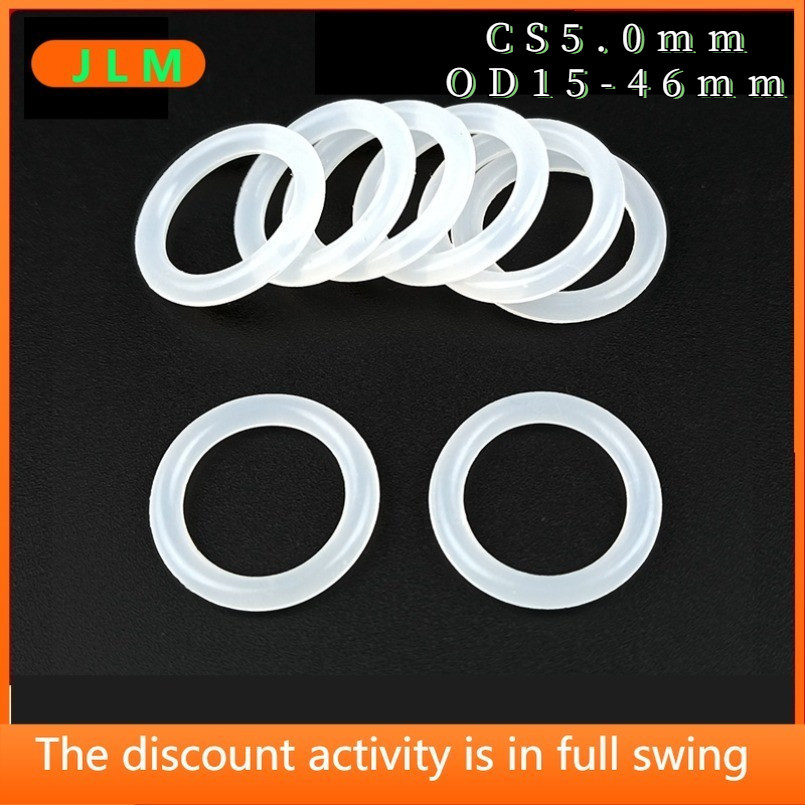 ( Jlma4 แหวนปิดผนึกสีขาว , ปะเก ็ น [CS5.0mm * OD15-46mm ] ยางซิลิโคน O-Ring เกรดอาหาร