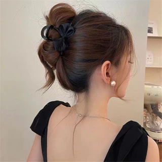 Simple Back of Head Hair Clip Shark Clip แฟชั ่ นโบว ์ คลิป Headdress หญิงหวานอารมณ ์