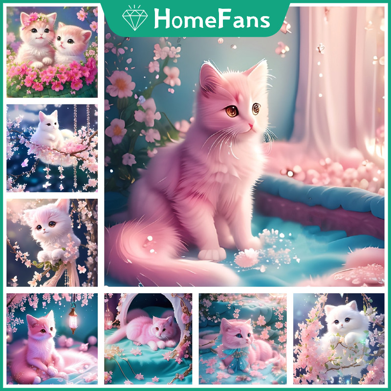 HFCat สัตว์ 5D DIY เพชรจิตรกรรมชุด Cosmic Cross เพชรเย็บปักถักร้อยภาพวาด Rhinestone โมเสคเพชร Art Home Decor ภาพวาด
