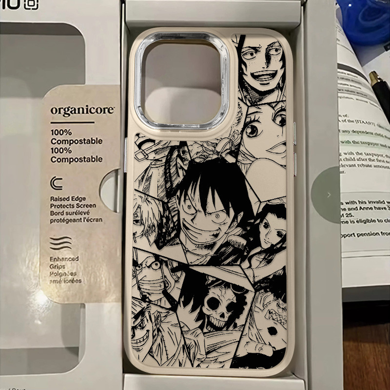 ใหม่สร้างสรรค์การ์ตูนluffyรูปแบบเคสโทรศัพท์เข้ากันได้สําหรับiphone 15 13 14 12 11 Pro X XR Xs Max Se2020 7/8 Plusเลนส์อิสระกรอบป้องกันซิลิโคนอ่อนนุ่มเคสโทรศัพท์