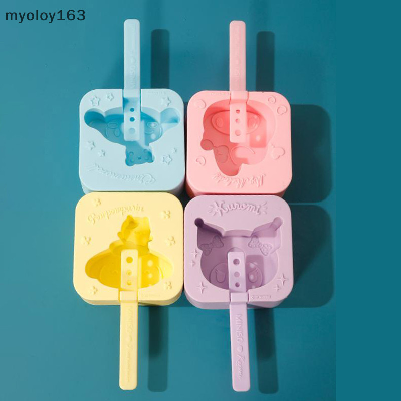 Myoloy อะนิเมะ Kawaii Sanrio Kuromi การ์ตูน My Melody Cinnamoroll ห้องครัว PVC ไอศกรีมแม่พิมพ์ในครัวเรือน Popsicle Popsicle แม่พิมพ์ TH