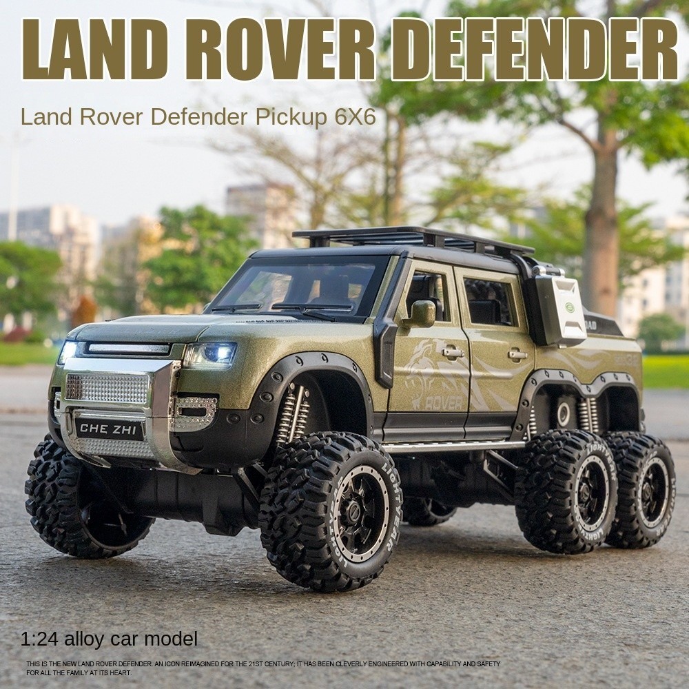 Lepton 1/24 Scale Rover Defender 6x6 รถรถDiecast 1:24 22ซม