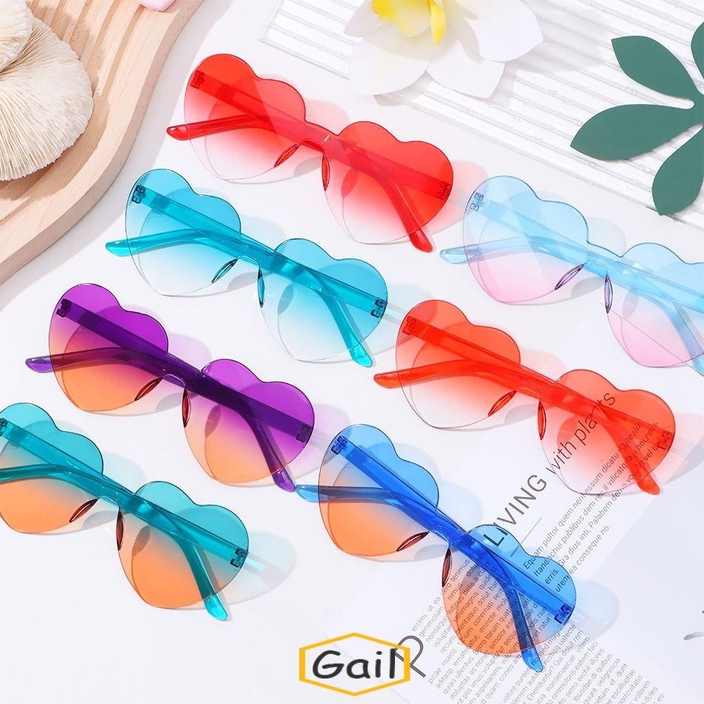 Gail แว่นกันแดดรูปหัวใจ, แว่นตาหัวใจที่มีสีสันผู้ใหญ่ตลกปาร์ตี้ดวงอาทิตย์แว่นตาเลนส์ไล่ระดับสีสี Candy Shades