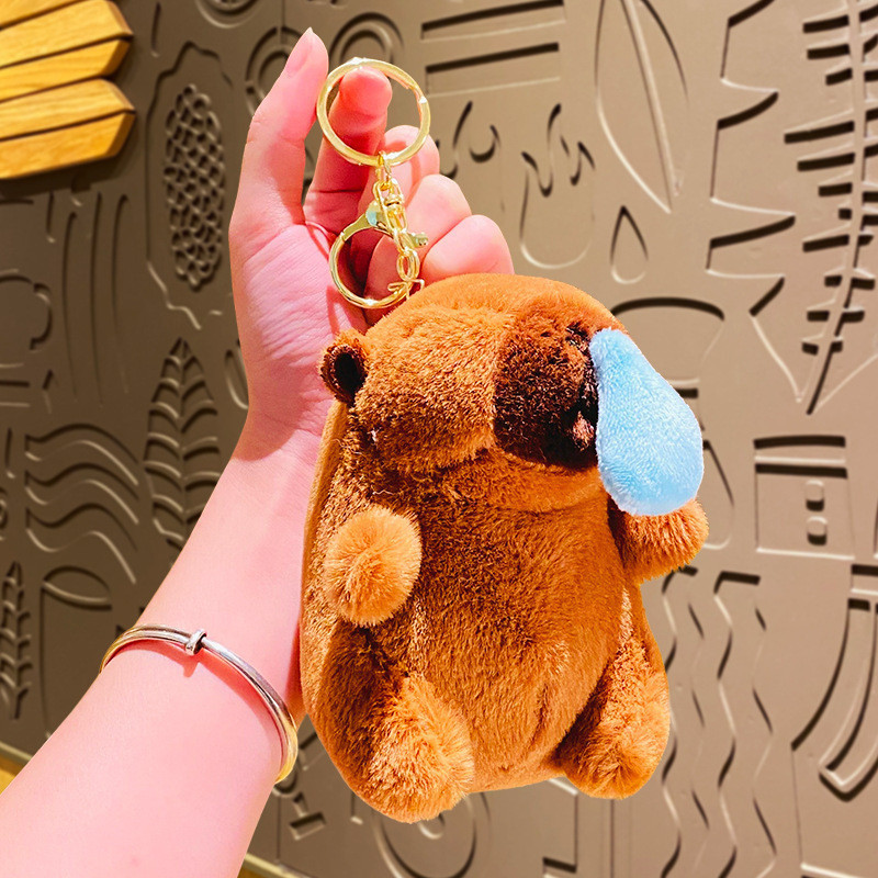 Kapibara ของเล่นตุ๊กตา Capybara ตุ๊กตาพวงกุญแจเต่าหญิงตุ๊กตากระเป๋านักเรียนจี้