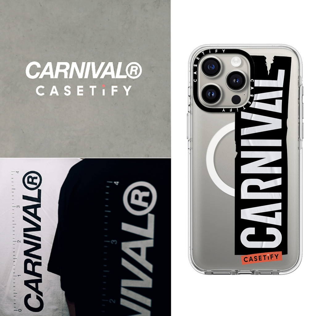Casetify X CARNIVAL® Carnival ป้ายแม่เหล็กดูดอะคริลิคใสกลับ TPU Edge กรณี Sideband Fon เคสโทรศัพท์ Impact สําหรับ Apple IPhone 13 14 15 Pro Max