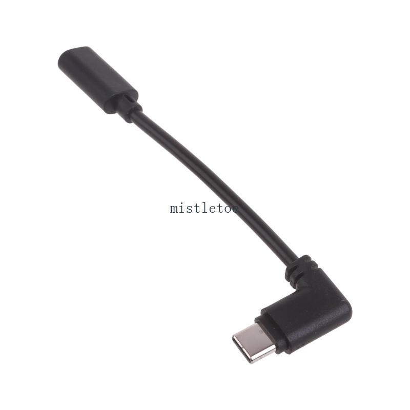 Mis Micro USB Female to Type-C Male Adapter Cable Right Angled Portable Converter Cord รองรับการถ่ายโอนข้อมูลการชาร์จ