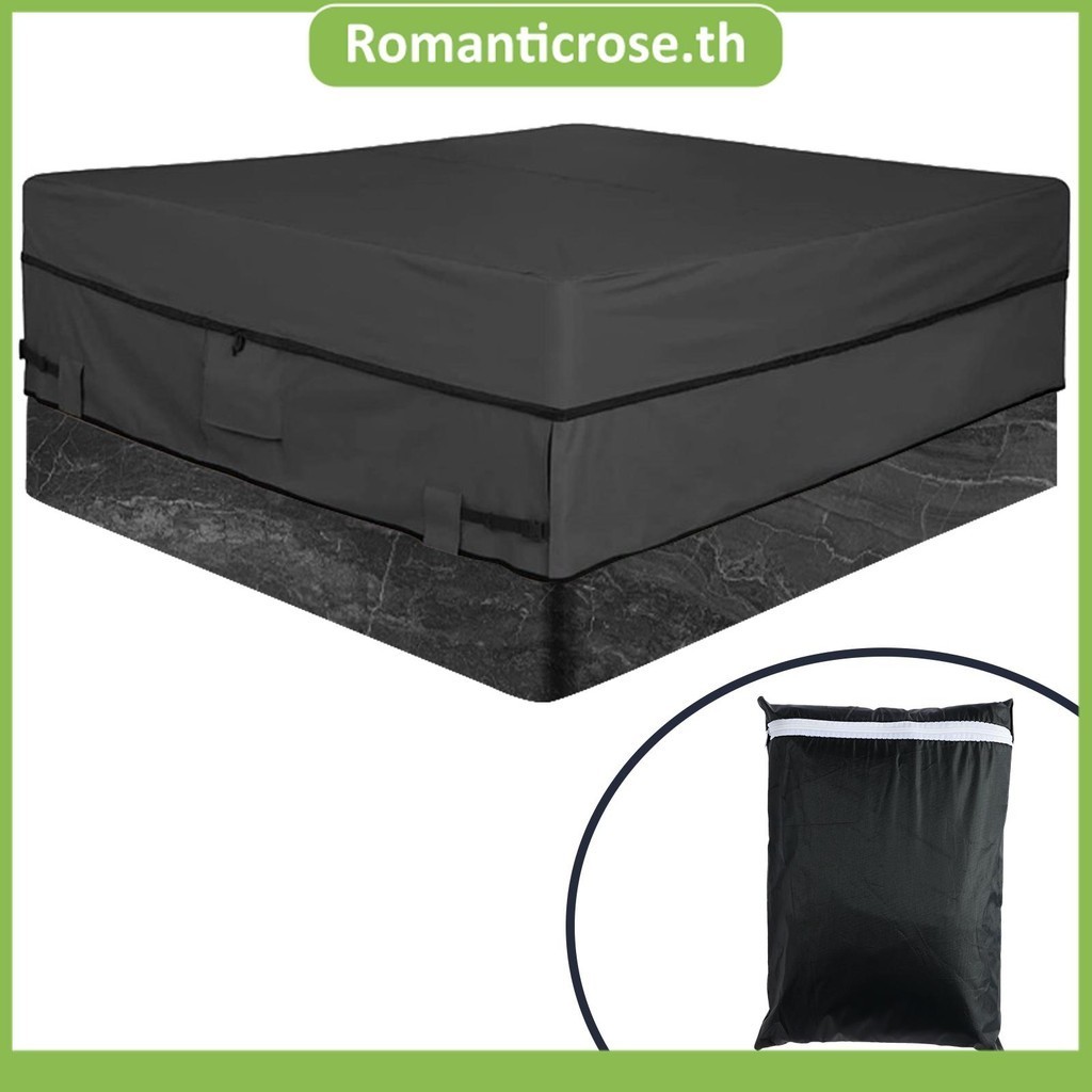 ฝาครอบอ่างน้ำร้อน 210D Oxford Spa ฝาครอบอ่างน้ำร้อนกันน้ำทนต่อการซีดจางอ่างน้ำร้อนฝาครอบแข็ง 85 × 85