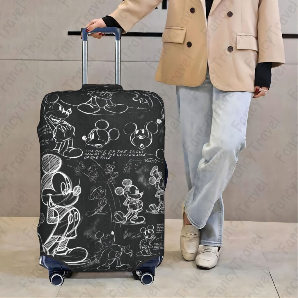 Fancytravel Mickey Mouse ผ้าคลุมกระเป๋าเดินทาง กระเป๋าเดินทาง ผ้ายึดได้เยอะ กันฝุ่น กันรอย สวมใส่ได้ ข้น 18/20/22/24/26/28/32นิ้ว