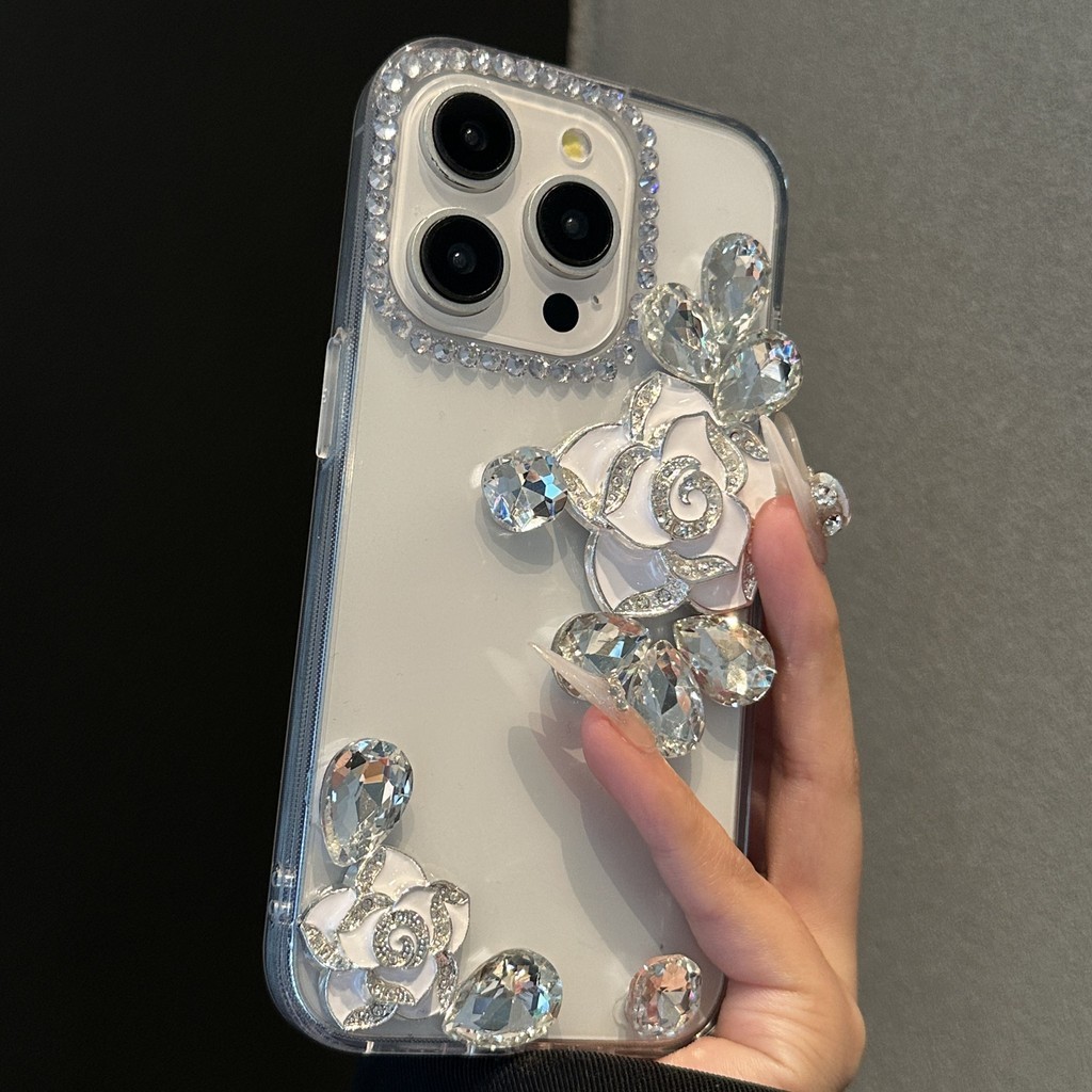 แฟชั่นเงาRhinestoneดอกไม้เคสโทรศัพท์สําหรับOppo Reno 15 Pro Max 16F 15F 14F 14 13 12 11 Pro 13Pro 13